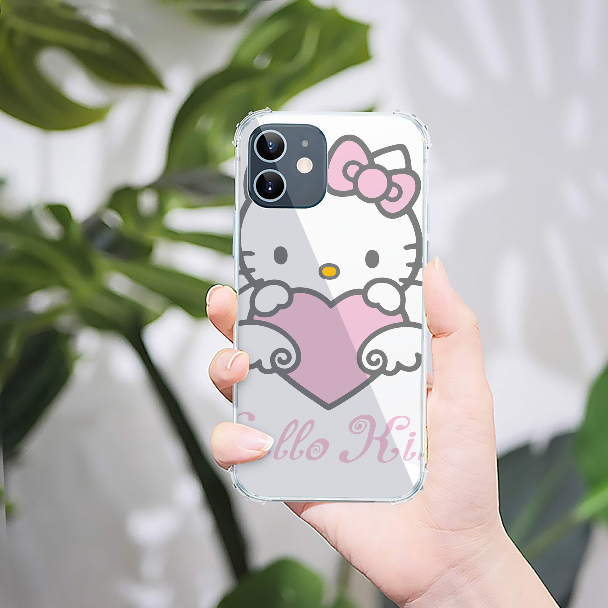 （画像用） Hello Kitty ハローキティ 【iPhone 12シリーズ対応】透明スマホケース（クリアソフトケース）